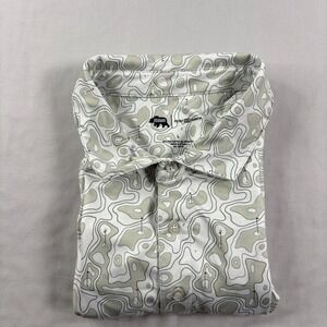 Onward Reserve Shirt Mens Large White Gray Golf AOP Performance Wicking Stretch